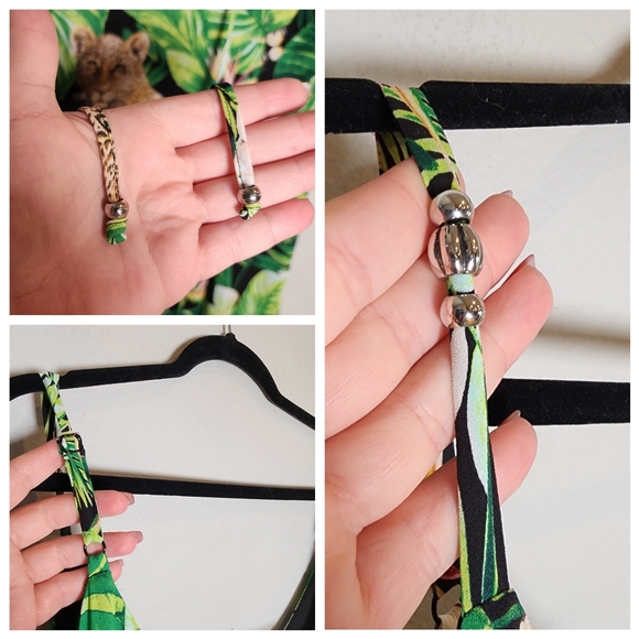 WHBM Jungle Leopard Green Tropical Sleeveless Maxi Dress Size 16 - Picture 8 of 16